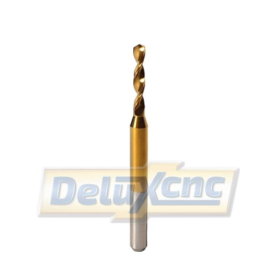 Carbide Spiral Drill Bits TiN coated 2 mm