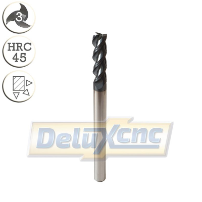 Dreischneidiger Hartmetallfräser AlTiN 6/20 mm lang