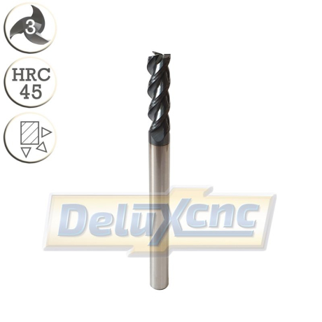 Dreischneidiger Hartmetallfräser AlTiN 6/20 mm lang