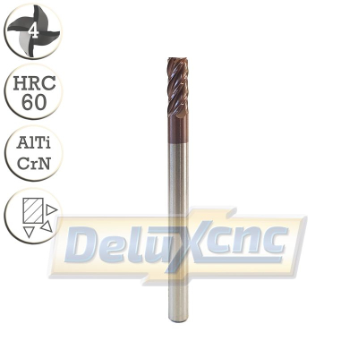 Vierschneidiger Hartmetallschneider 4/10 mm AlTiCrN