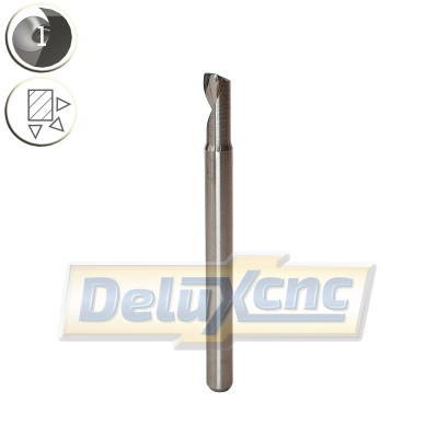 Single flute carbide end mill for aluminium 3/7 mm