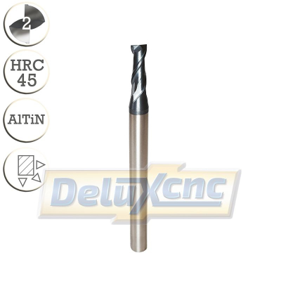 Two flutes carbide end mill cutter AlTiN coated 3/8 mm
