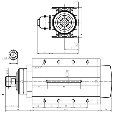 Professionelle luftgekühlte Spindel 2,2 kW