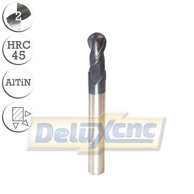 Two flute carbide Ball nose end mill AlTiN R3mm