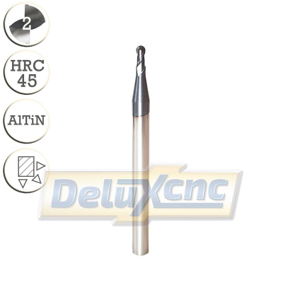 Two flute carbide Ball nose end mill R1mm AlTiN