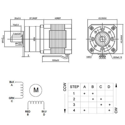 Stepper motor with planetery gearbox Nema17, 1,68NM
