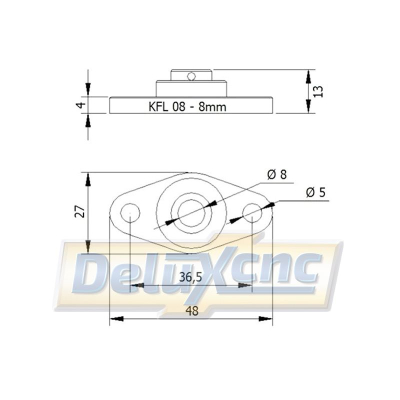 Kugeldrehlager im Gehäuse KFL08