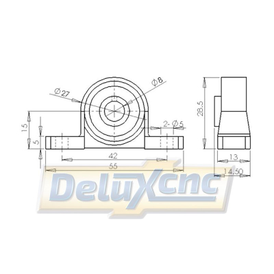 Ball bearing in housing KP08
