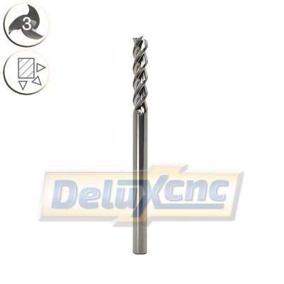 Dreischneidiger Hartmetallfräser für Aluminium, 5/20 mm lang