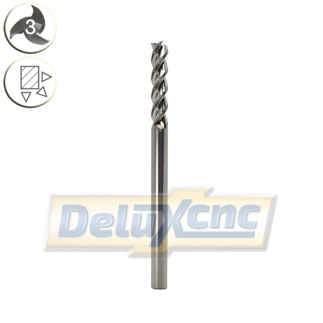Dreischneidiger Hartmetallfräser für Aluminium, 5/20 mm lang