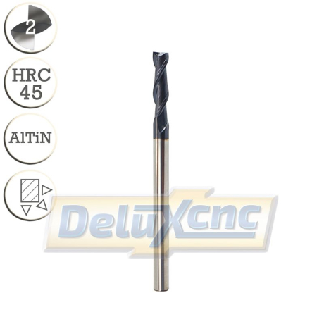 Doppelschneidiger Hartmetallfräser AlTiN 5/15 mm lang