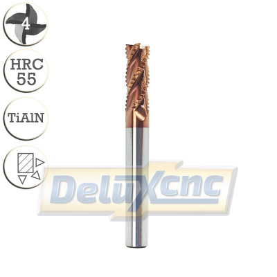 Vierschneidiger Hartmetall-Schruppfräser 6/15 mm TiAlN