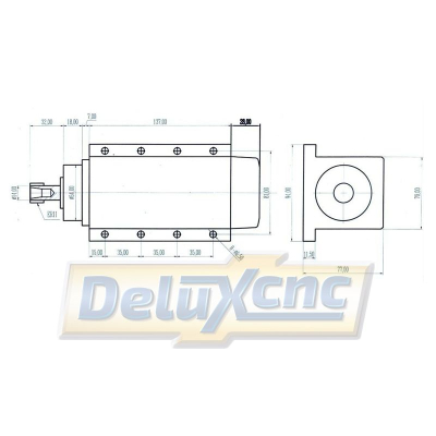 Air cooled square spindle motor 800W