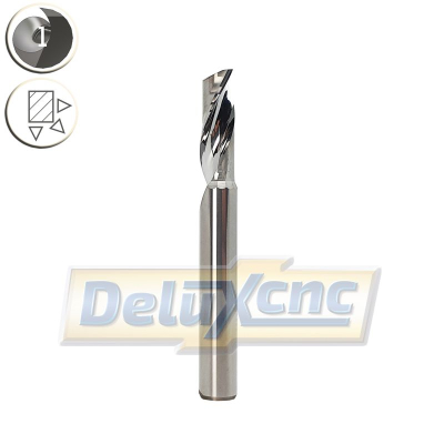 Single flute carbide end mill for aluminium Φ6 Lc17mm