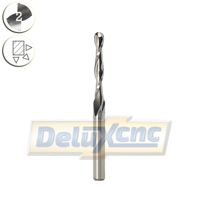 Two flute carbide Ball nose end mill Φ2,5mm Lc17mm