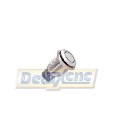 Tlačítkový spínač antivandal s aretáciou LED zelená 16mm