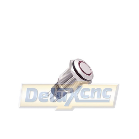 Vandalismusgeschützter Drucktaster mit Verriegelungs-LED, rot, 16 mm