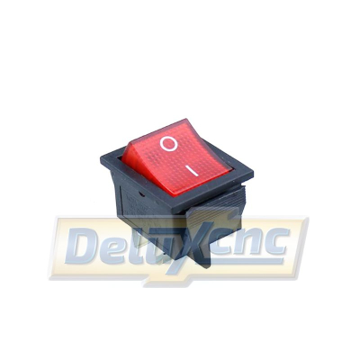 ON/OFF Rocker switch 16A red 6pin