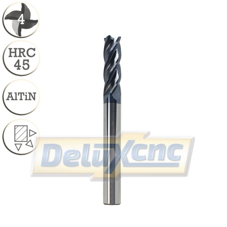 Vierschneidiger Hartmetallfräser AlTiN 8/25 mm lang