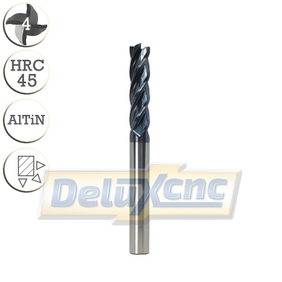 Vierschneidiger Hartmetallfräser AlTiN 10/40 mm extra lang