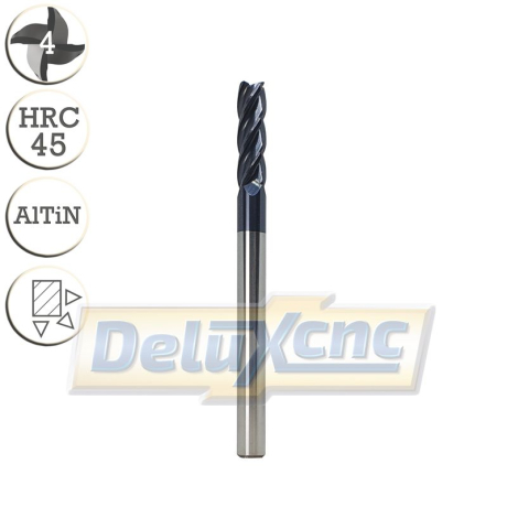 Vierschneidiger Hartmetallfräser AlTiN 6/20 mm lang