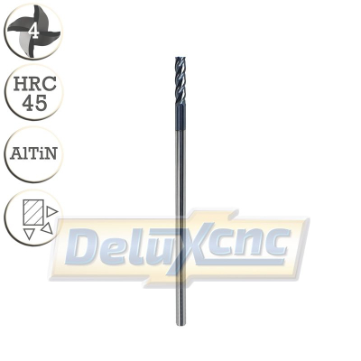 Four flute tungsten carbide end mill AlTiN  4/16 mm extra...