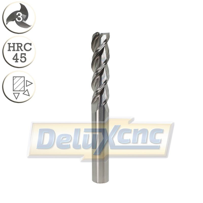 Třibřitá karbidová fréza hliník XL Φ12  Lc45  D12mm