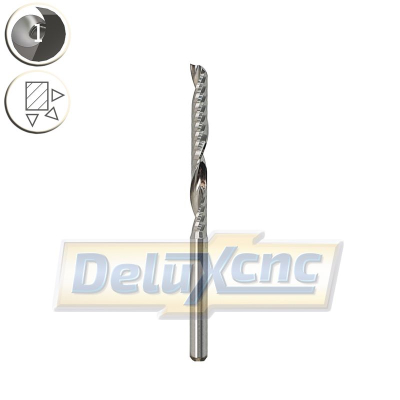 Single flute carbide end mill short Φ3,175mm  Lc28mm