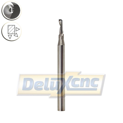 Single flute carbide end mill for aluminium 2/6 mm
