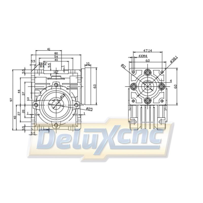 RV30 Schneckengetriebe mit Nema23-Flansch und Zubehör