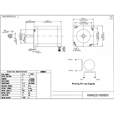 Schrittmotor Nema23, 1,8 Nm, 8 mm