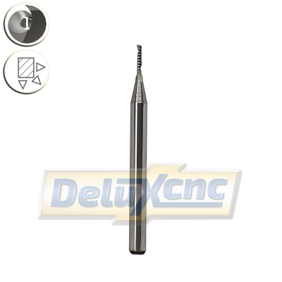 Single flute carbide end mill Φ1mm Lc6mm