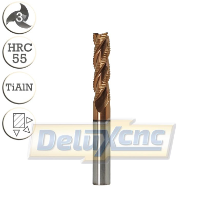 Three flute roughing carbide End Mill  TiAlN Φ6 Lc22  D6mm
