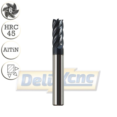 Šestbritá karbidová fréza AlTiN 8/20 mm