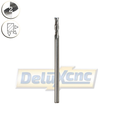 Two flutes carbide end mill cutter for aluminium 4/16 mm long