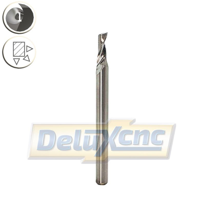 Single flute carbide  end mill Aluminium Φ2,5x6x3,175x38mm