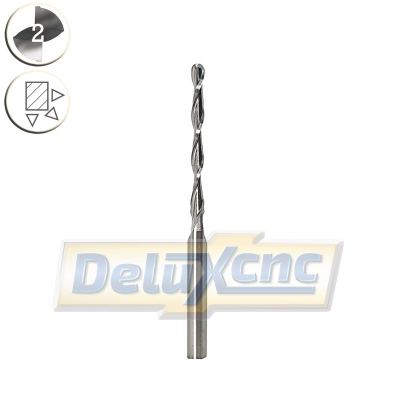 Doppelschneidige Hartmetallkugelmühle Φ2mm Lc25mm