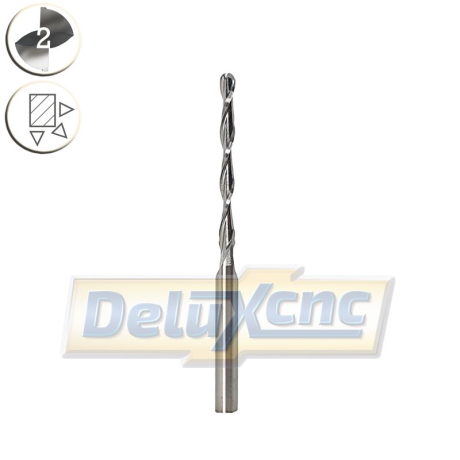 Doppelschneidige Hartmetallkugelmühle Φ2mm Lc25mm