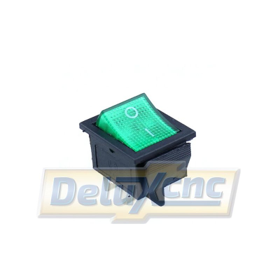 ON/OFF Rocker switch 16A green 6pin