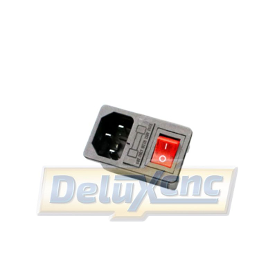 Wippschalter mit 10-A-Sicherung und IEC320 C14-Stecker