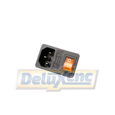 Wippschalter mit 10-A-Sicherung und IEC320 C14-Stecker