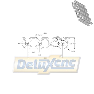 V-Nut-Aluminium-Modulprofil 20x80