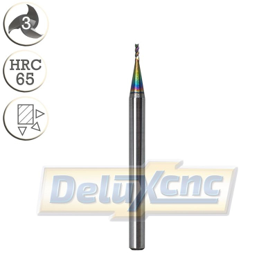 Three flute carbide end mill DLC coating Φ1mm