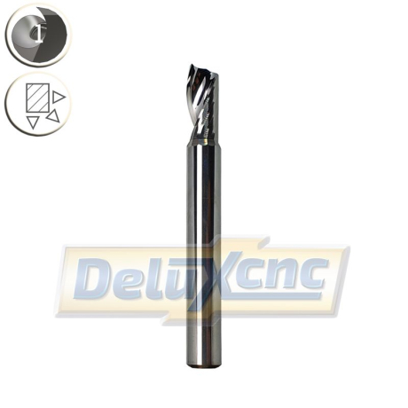 Einschneidiger Hartmetallschneider für Aluminium Φ6 Lc12mm