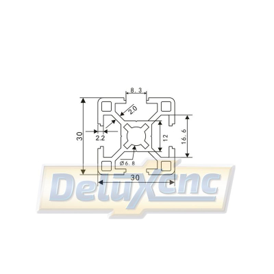 Leichtes modulares Aluminiumprofil 30x30