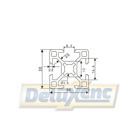 Leichtes modulares Aluminiumprofil 30x30