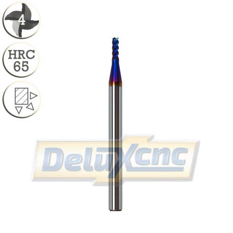 Vierklingen-TK-Fräser Φ2mm F-Nano blau