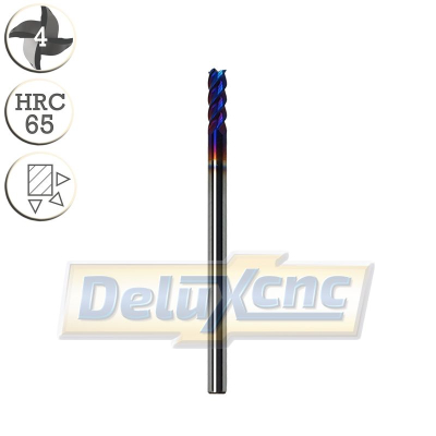 Vierschneidiger Hartmetallfräser Φ3mm F-Nano blau