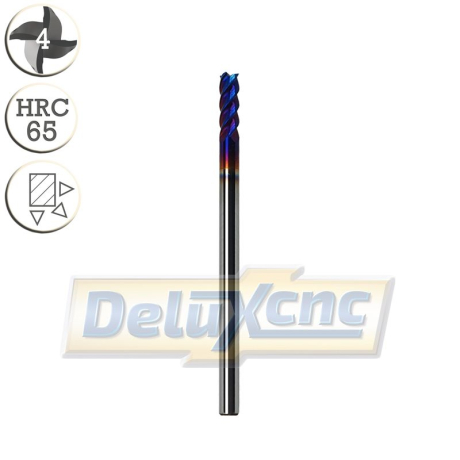 Vierschneidiger Hartmetallfräser Φ3mm F-Nano blau