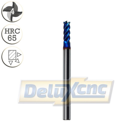 Vierklingen-TK-Fräser Φ3,5 mm F-Nano blau